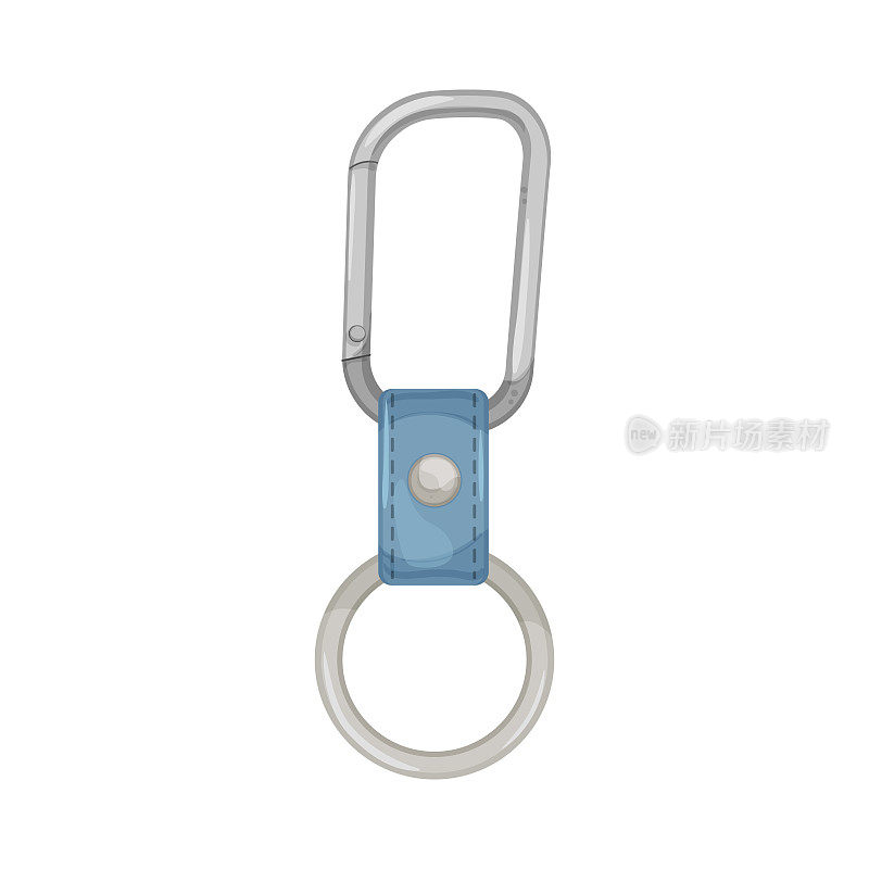 Chain keychain key卡通矢量插图